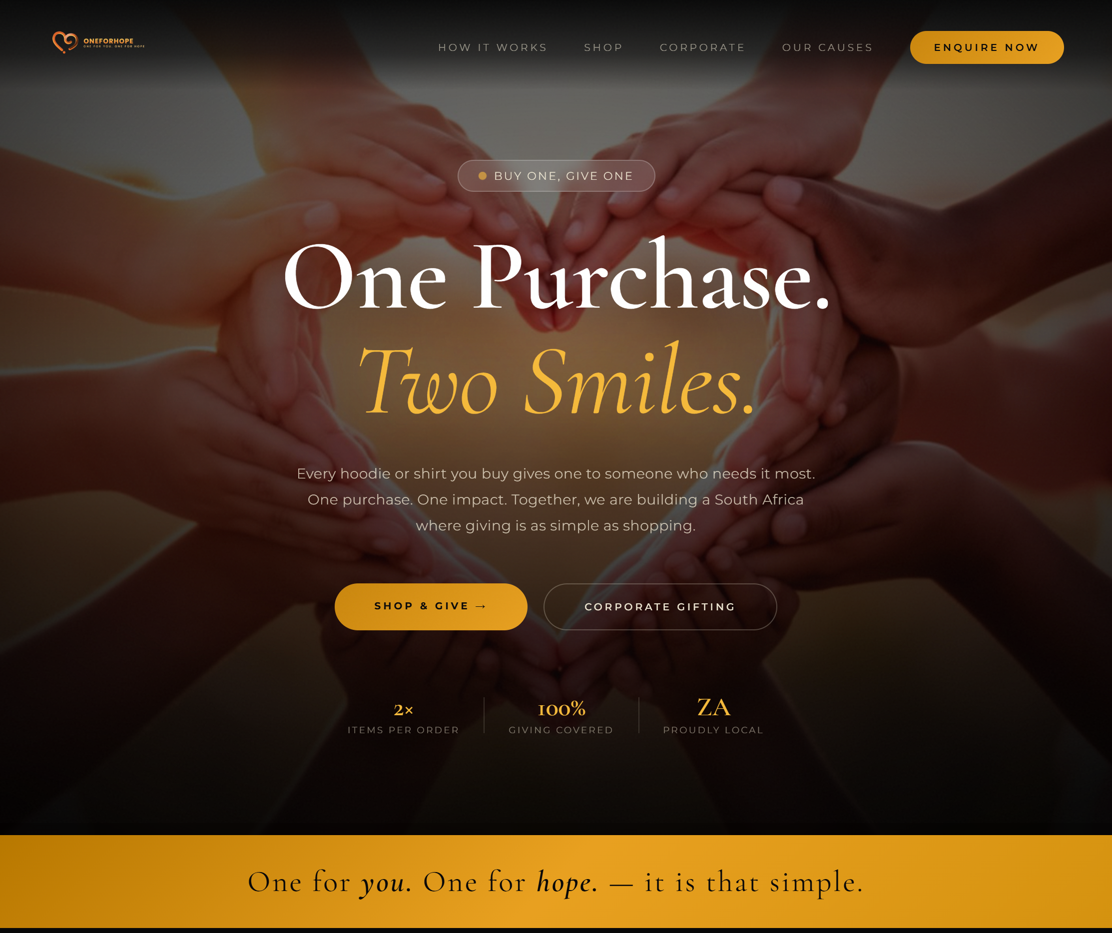OneForHope Social Impact Website